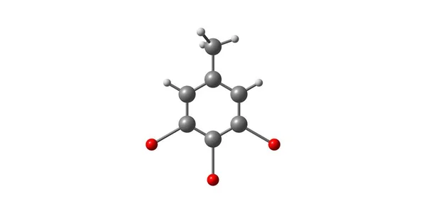 Moleculaire structuur 3,4,5-Tribromotoluene geïsoleerd op wit — Stockfoto