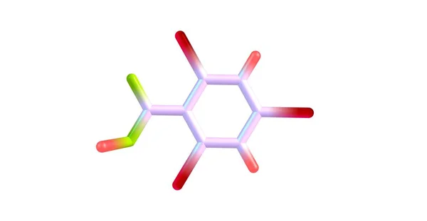 Estructura molecular del ácido 2,4,6-Tribromobenzoico aislada en blanco —  Fotos de Stock