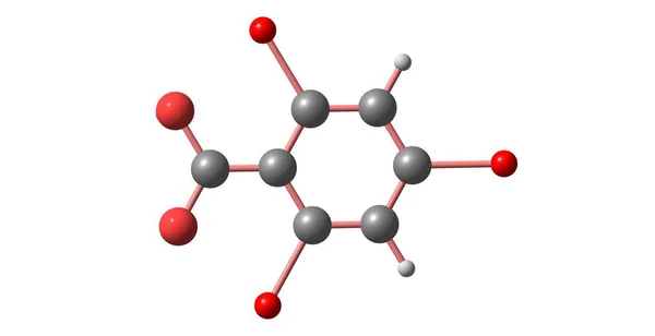 2,4,6-Tribromobenzoic οξέος μοριακή δομή που απομονώνονται σε λευκό — Φωτογραφία Αρχείου