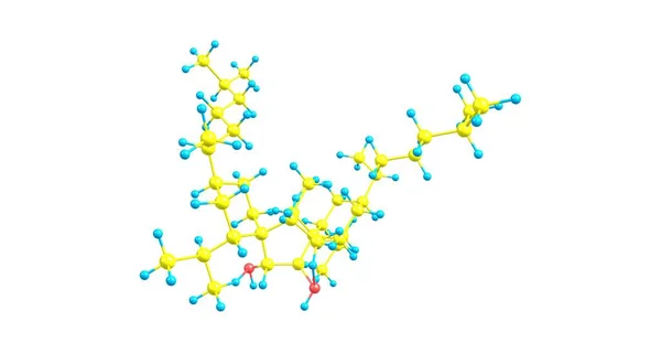 Estrutura molecular de bilobol isolada em branco — Fotografia de Stock