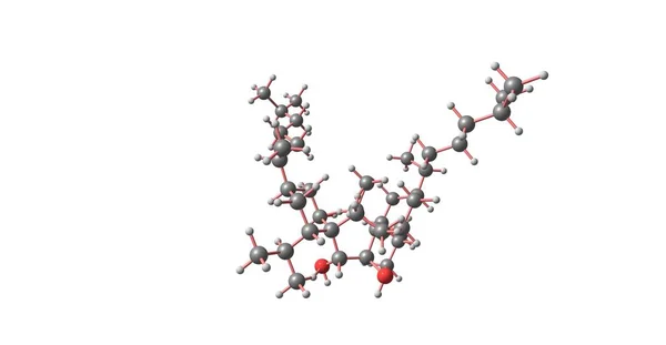 Молекулярна структура білоба ізольована на білому — стокове фото
