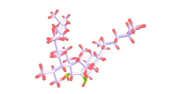 Estrutura molecular de bilobol isolada em branco — Fotografia de Stock