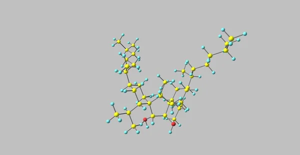 Estructura molecular de bilobol aislada en gris —  Fotos de Stock