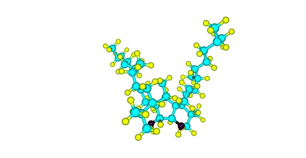 Bilobol struktury molekularnej na białym tle — Zdjęcie stockowe