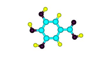 Galik asit moleküler yapısı üzerinde beyaz izole