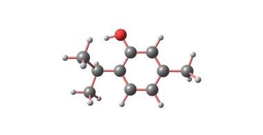 Thymol moleküler yapısı üzerinde beyaz izole