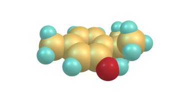 Thymol moleküler yapısı üzerinde beyaz izole