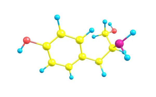 Structure moléculaire du tyrosol isolé sur blanc — Photo