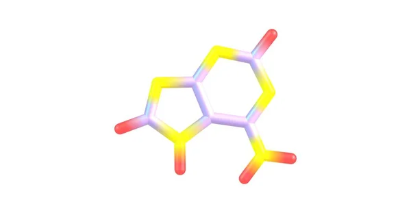 腺嘌呤分子结构上白色孤立 — 图库照片