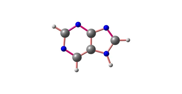 Estructura molecular de purina aislada en blanco — Foto de Stock