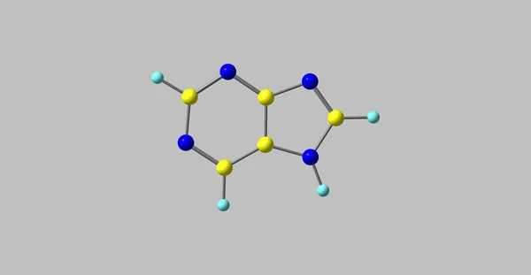 Purin molekylstruktur isolerad på grå — Stockfoto