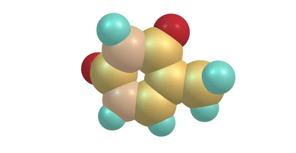 从白色中分离出来的Thymine分子结构 — 图库照片