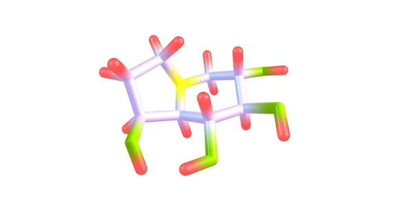 Estructura molecular de Castanospermina aislada en blanco —  Fotos de Stock