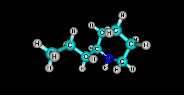 黒の免震コニイン分子構造物 — ストック写真