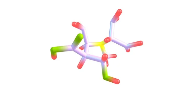 Молекулярная структура экгонина изолирована на белом — стоковое фото