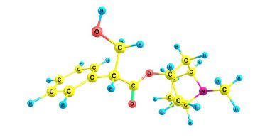 Hyoscyamine moleküler yapısı üzerinde beyaz izole