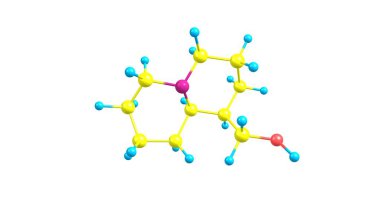 Lupinine moleküler yapısı üzerinde beyaz izole