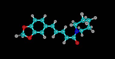 Siyah izole piperine moleküler yapısı