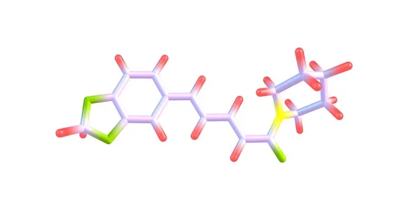 Piperin molekylstruktur isolerad på vit — Stockfoto
