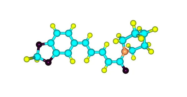 胡椒碱分子结构上白色孤立 — 图库照片