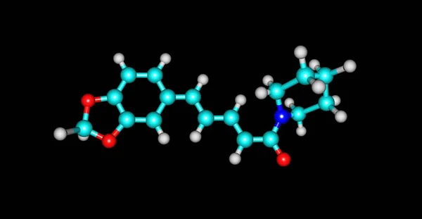 黒の免震ピペリン分子構造物 — ストック写真