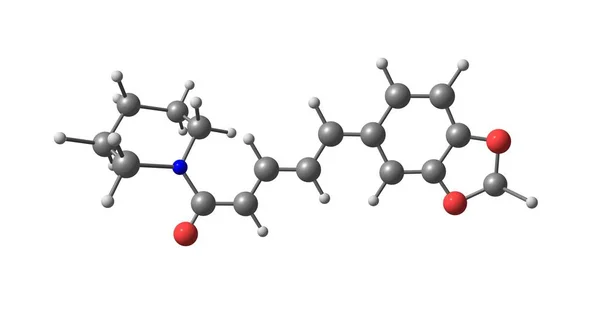 Piperine molecular structure isolated on white — Stock Photo, Image