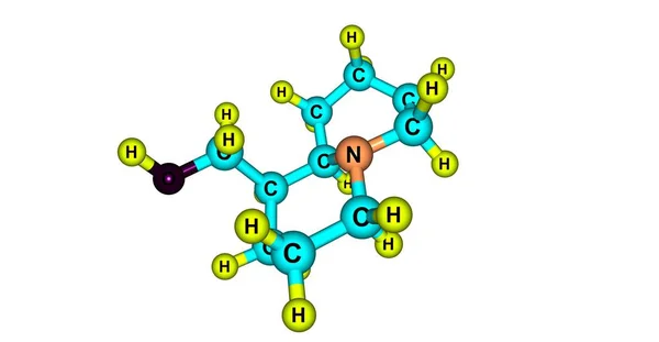 Lupinine molekylär struktur isolerad på vit — Stockfoto