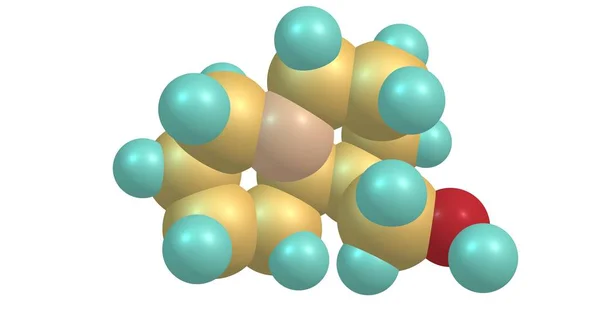 Lupinine moleküler yapısı üzerinde beyaz izole — Stok fotoğraf