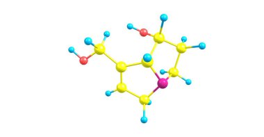 Retronecine moleküler yapısı üzerinde beyaz izole