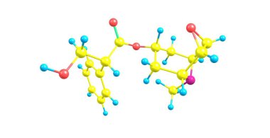 Skopolamin moleküler yapısı üzerinde beyaz izole