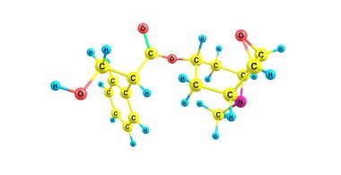 Skopolamin moleküler yapısı üzerinde beyaz izole