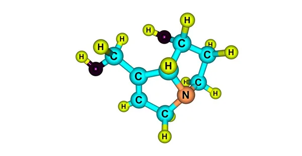 Structure moléculaire de la rétronécine isolée sur blanc — Photo