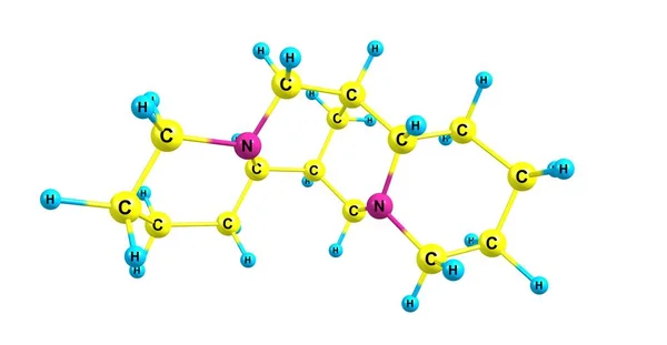 Estructura molecular de esparteína aislada en blanco —  Fotos de Stock