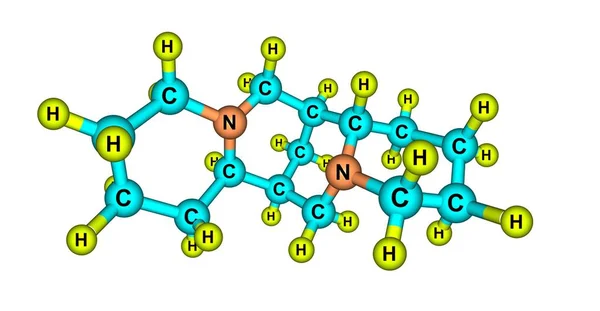 白で隔離スパルテイン分子構造 — ストック写真