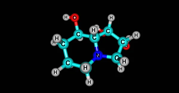 Siyah izole Swainsonine moleküler yapısı — Stok fotoğraf