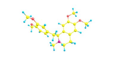 Laudanosine moleküler yapısı üzerinde beyaz izole