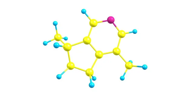 Actinidine moleküler yapısı üzerinde beyaz izole — Stok fotoğraf
