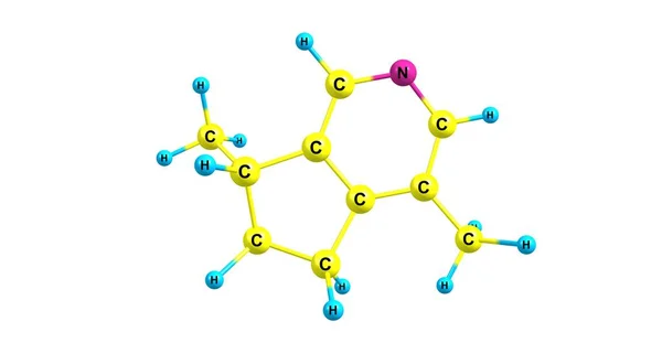 Estructura molecular de actidina aislada en blanco —  Fotos de Stock