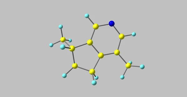 Estructura molecular de actidina aislada en gris — Foto de Stock