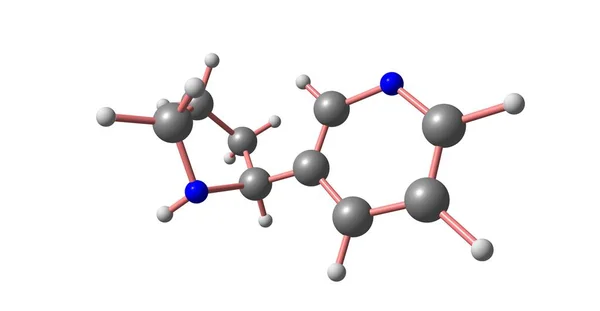 Nornicotine απομονωμένα σε λευκό μοριακή δομή — Φωτογραφία Αρχείου