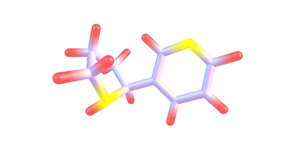 Estrutura molecular da nornicotina isolada em branco — Fotografia de Stock