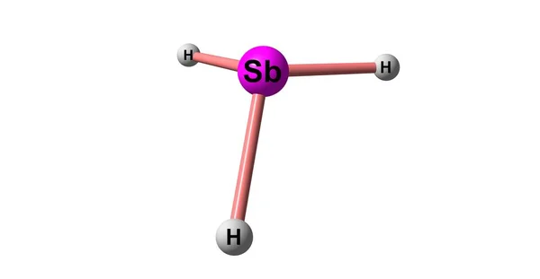 Молекулярная структура Стибина изолирована на белом — стоковое фото