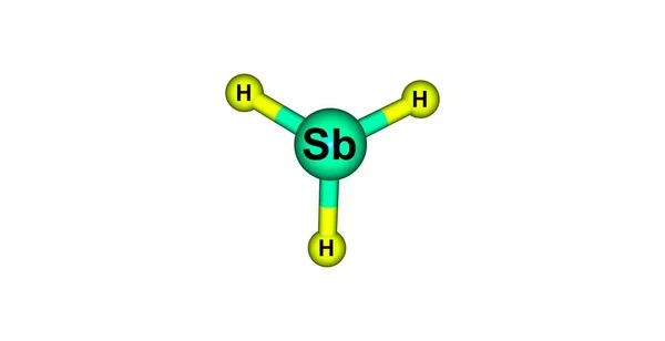 Struktur molekul Stibine diisolasi pada warna putih — Stok Foto