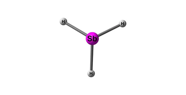 Estructura molecular de estibina aislada en blanco — Foto de Stock