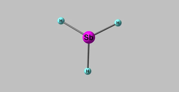 Structure moléculaire de la stibine isolée sur gris — Photo