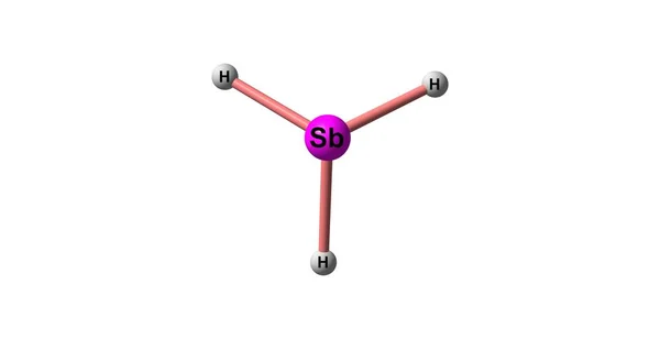 Estrutura molecular da estibina isolada em branco — Fotografia de Stock