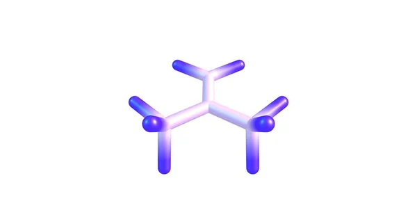 Struttura molecolare del perfluoroisobutene isolata su bianco — Foto Stock