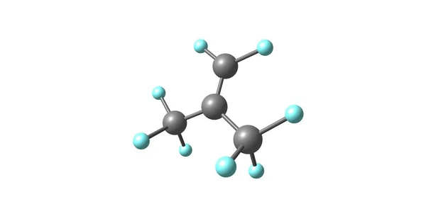 Estrutura molecular do perfluoroisobuteno isolada em branco — Fotografia de Stock