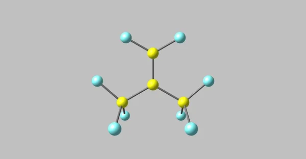 Perfluoroisobutene 分子结构上灰色孤立 — 图库照片