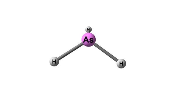 Estrutura molecular de Arsine isolada no branco — Fotografia de Stock